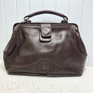 SERETA Vintage Elegant Dark Brown Leather Handbag  Magnetic Snap